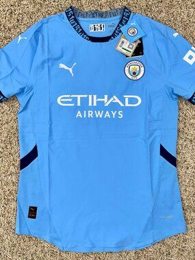 PUMA Manchester City 24/25 Men’s Authentic Home Jersey Blue, Size Large (New)